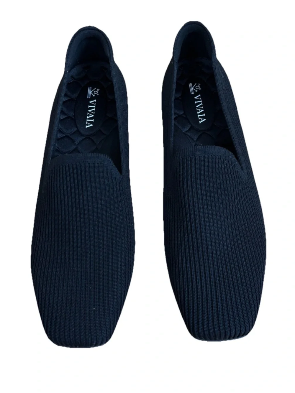 Vivaia Samantha Walker Square Toe Flats EU 40 US 9 Water Repellent Black